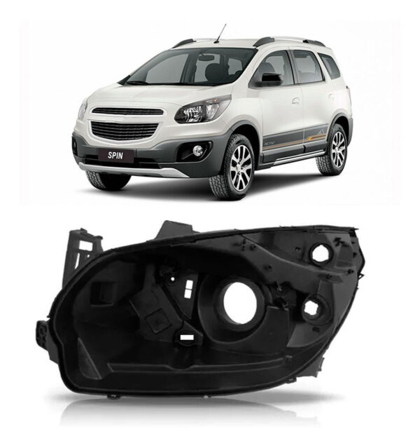 Carcaça Farol Spin 2012 2013 2014 2015 2016 Elétrico Lado Esquerdo