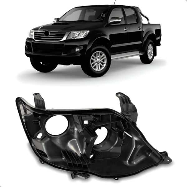 Carcaça Farol Hilux 2012 2013 2014 2015 Sw4 C/ Regulador Lado Direito