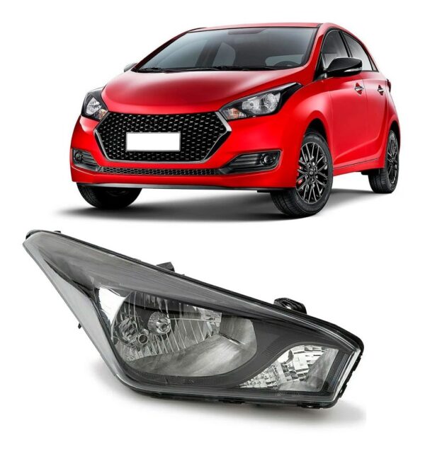 Farol Hb20 2012 13 14 15 16 17 18 2019 Fumê Mascara Negra Lado Direito