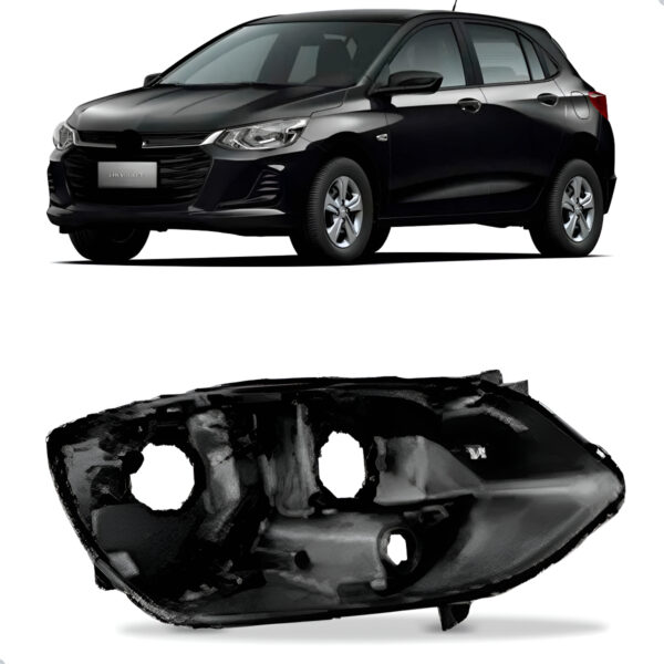 Carcaça Farol Onix 2020 A 2024 Modelo Com Projetor Lado Direito