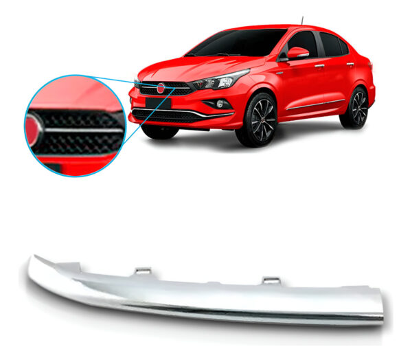 Friso Da Grade Radiador Fiat Cronos 2018 A 2020 Cromado Lado Direito