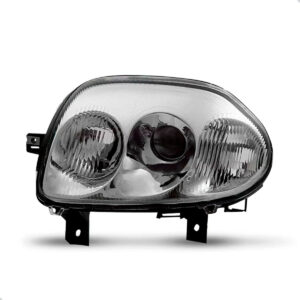 Farol Elétrico Clio 1999 A 2002 Foco Duplo Cromado Sem Motor Lado Esquerdo