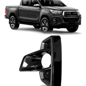 Moldura Milha C/ Furo Hilux Pick-up 2018 A 2020 Black Piano Lado Esquerdo
