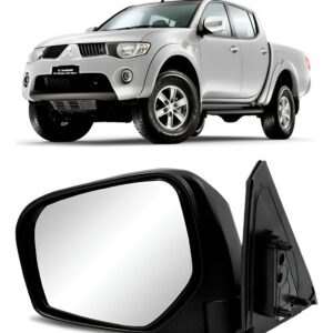 Retrovisor L200 Triton Fixo Capa Cromada 2007 A 2016 Lado Esquerdo