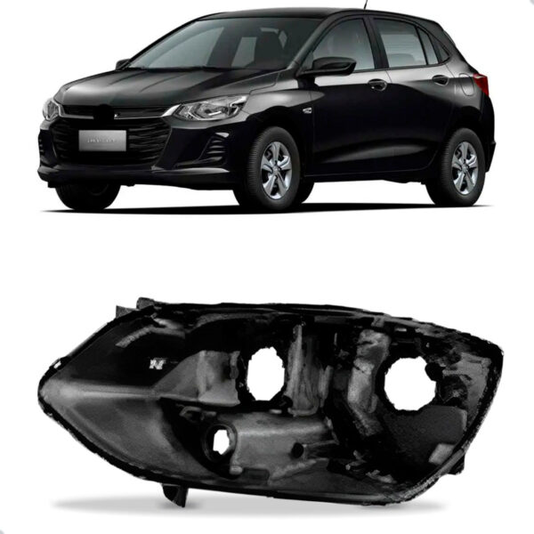 Carcaça Farol Onix 2020 A 2024 Modelo Com Projetor Lado Esquerdo