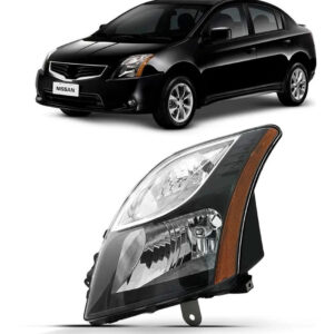 Farol Para Nissan Sentra Fumê 2011 2012 2013 Mascara Negra Lado Esquerdo