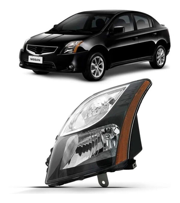 Farol Para Nissan Sentra Fumê 2011 2012 2013 Mascara Negra Lado Esquerdo