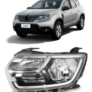 Farol Para Renault Duster 2021 2022 2023 2024 Manual Com Led Lado Esquerdo