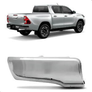 Ponteira Parachoque Traseiro Hilux 2016 A 2023 Cromado Lado Esquerdo
