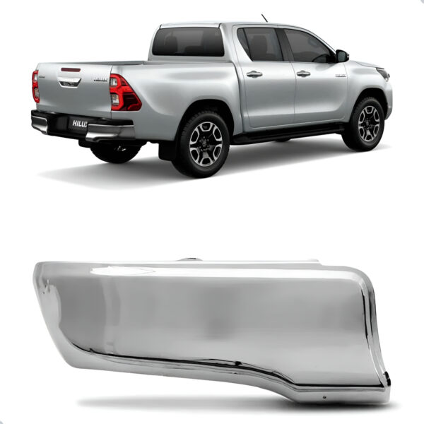 Ponteira Parachoque Traseiro Hilux 2016 A 2023 Cromado Lado Esquerdo