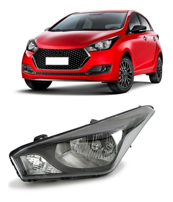 Farol Hb20 2012 13 14 15 16 17 18 2019 Fumê Mascara Negra Lado Esquerdo