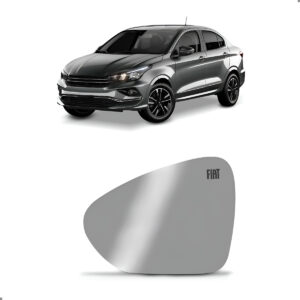 Lente De Retrovisor Para Cronos 2017 A 2025 Com Logo Lado Esquerdo