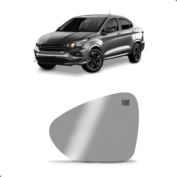 Lente De Retrovisor Para Cronos 2017 A 2025 Com Logo Lado Esquerdo