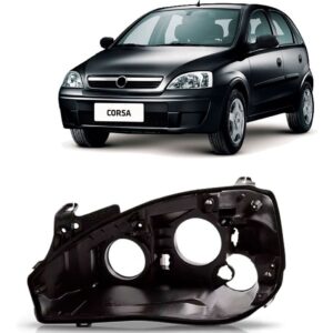 Carcaça Farol Para Corsa 2003 04 05 06 07 08 09 10 2011 Lado Esquerdo