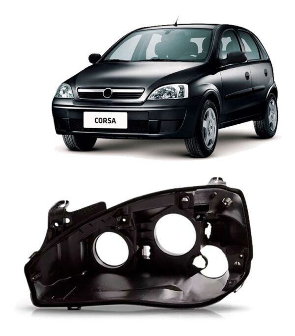 Carcaça Farol Para Corsa 2003 04 05 06 07 08 09 10 2011 Lado Esquerdo
