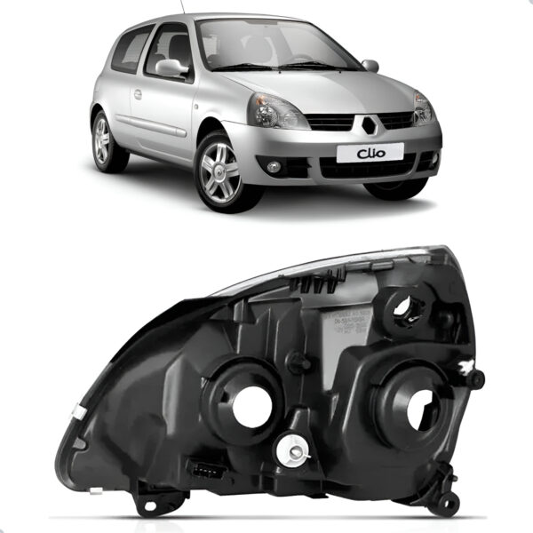 Carcaça Farol Dianteiro Para Renault Clio 2003 A 2011 Lado Direito