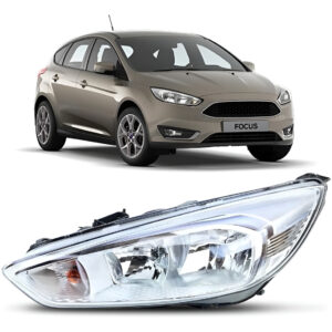Farol Focus 2015 A 2017 Eletrico Cromado S/led C/projetor Lado Esquerdo