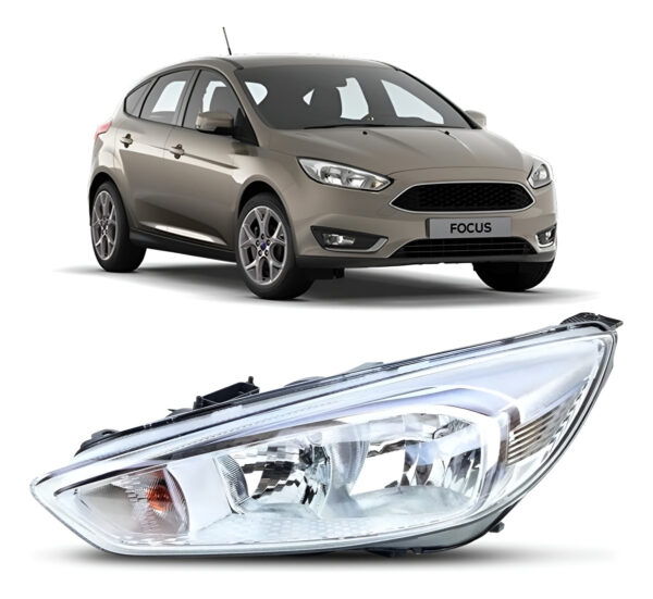 Farol Focus 2015 A 2017 Eletrico Cromado S/led C/projetor Lado Esquerdo