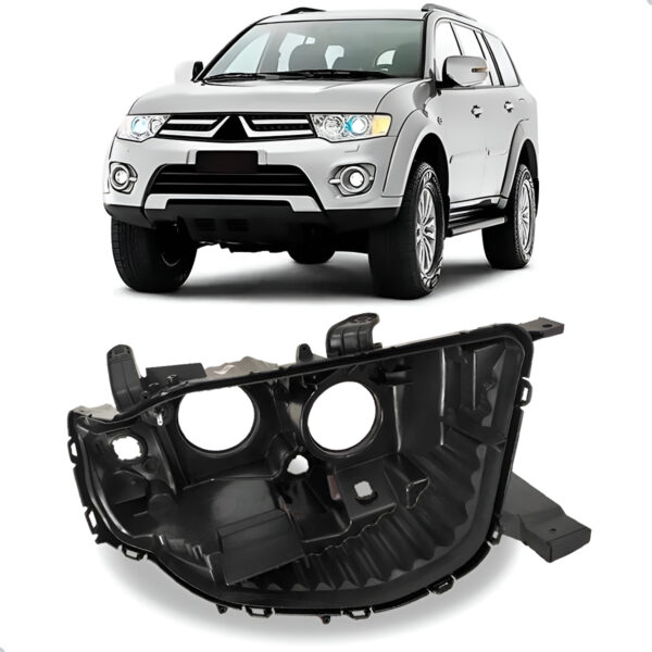 Carcaça Farol Pajero Dakar 2009 A 2014 C/ Regulador Lado Direito