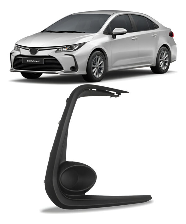 Moldura Lateral Parachoque Corolla 2020 A 2023 Preto S/ Furo Lado Direito