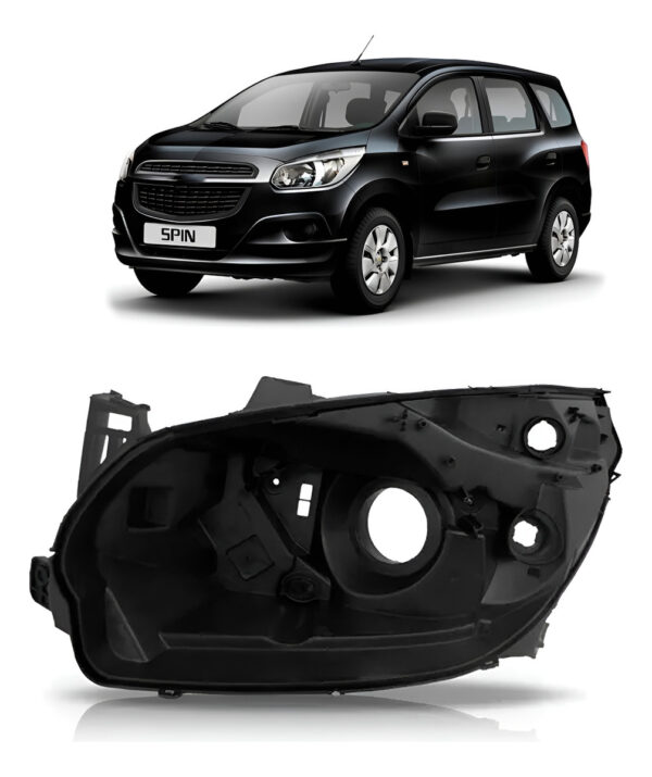 Carcaça Farol Spin 2012 2013 2014 2015 2016 Manual Lado Esquerdo
