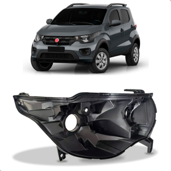 Carcaça Farol Compatível Com Fiat Mobi Anos De 2016 A 2022 Lado Esquerdo