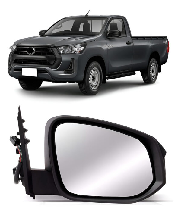 Retrovisor Hilux 2016 2017 2018 2019 Preto Liso Fixo Lado Direito