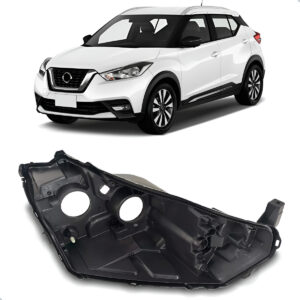 Carcaça Farol Dianteiro Kicks 2017 A 2021 C/ Regulador Lado Direito