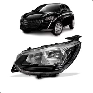 Farol Para Peugeot 208 Ano 2024 23 22 21 2020 Tipo 4 Furos Lado Esquerdo
