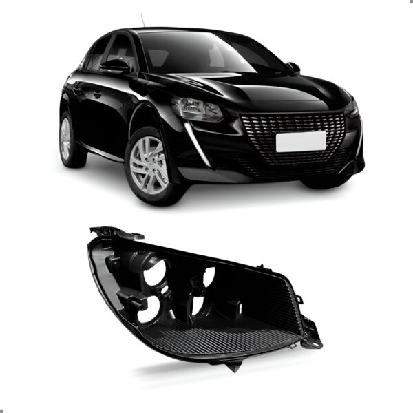 Carcaça Farol Para Peugeot 208 2020 2021 A 2024 04 Furos Lado Direito