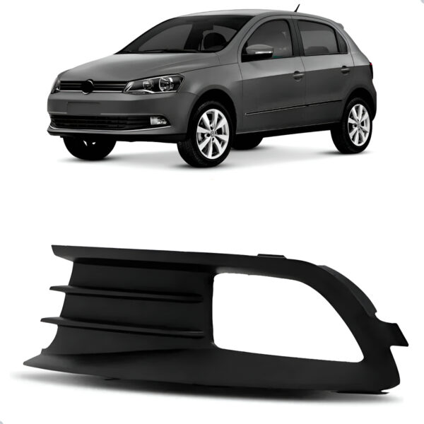 Moldura Grade Milha Vw Gol 2013 A 2016 Preto C/ Furo Lado Esquerdo