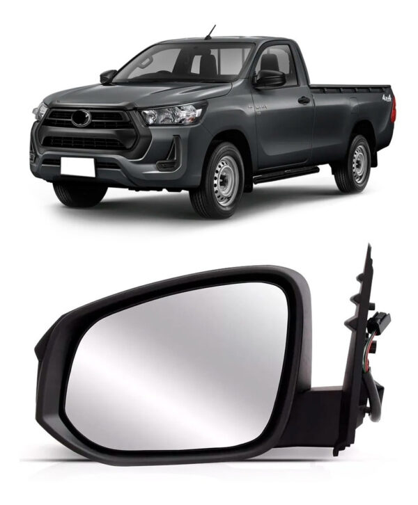 Retrovisor Hilux 2016 2017 2018 2019 Preto Liso Fixo Lado Esquerdo