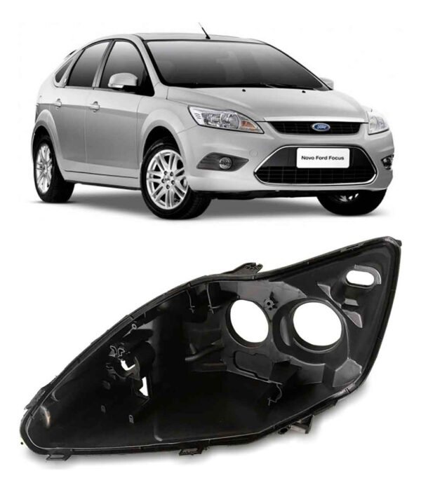 Carcaça Farol Dianteiro Para Ford Focus 2009 A 2013 Lado Esquerdo