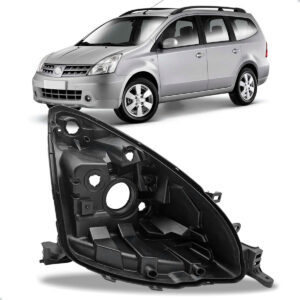 Carcaça Farol Dianteiro Livina 2009 A 2014 Com Regulador Lado Direito