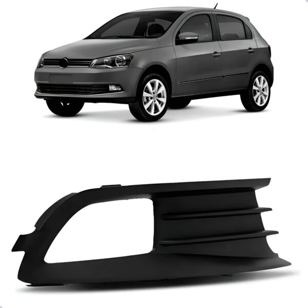 Moldura Grade Milha Vw Gol 2013 A 2016 Preto C/ Furo Lado Direito