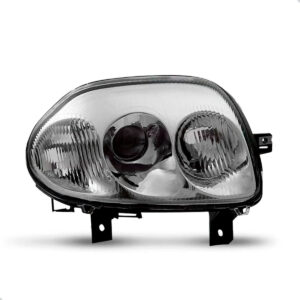 Farol Elétrico Clio 1999 A 2002 Foco Duplo Cromado Sem Motor Lado Direito