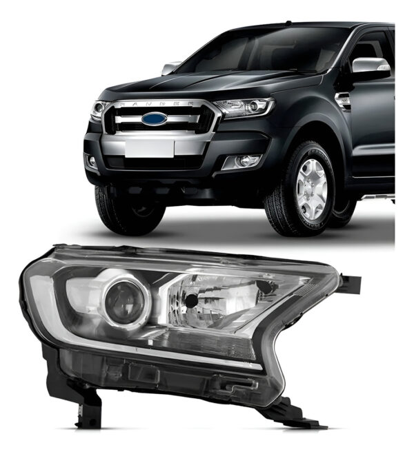 Farol Ranger 2016 17 18 19 20 20 21 22 23 Projetor Eletrico Lado Direito