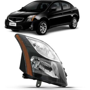 Farol Para Nissan Sentra Fumê 2011 2012 2013 Mascara Negra Lado Direito