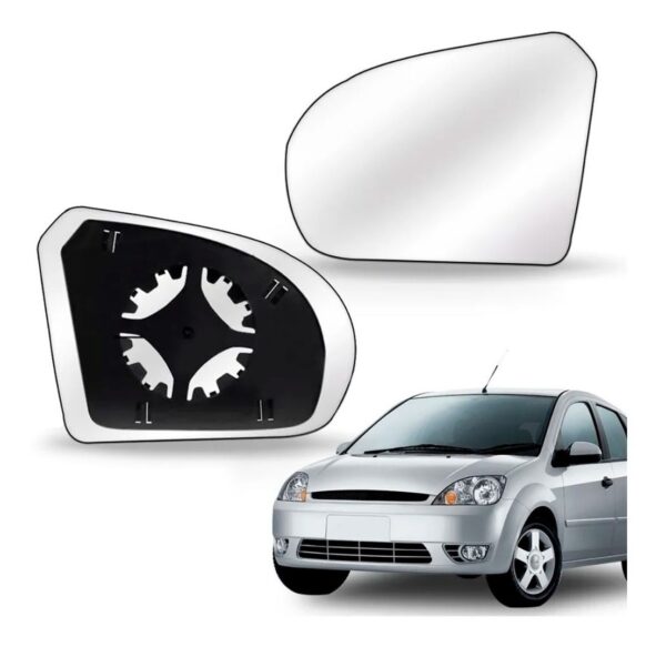 Lente Retrovisor Fiesta 2003 A 2010 Ka 08 Com Base Promoção Lado Esquerdo