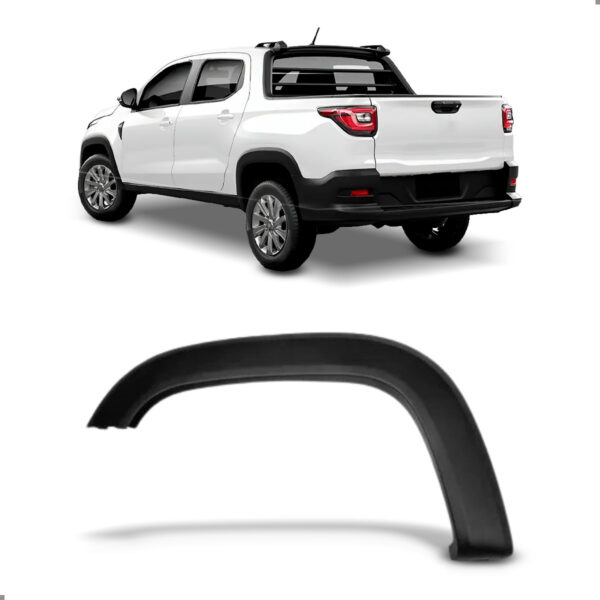 Moldura Lateral Traseira Para Strada 2020 A 2025 Preta Lado Esquerdo