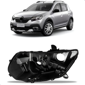 Carcaça Farol Dianteiro Sandero 2020 2021 2022 2023 2024 Lado Esquerdo