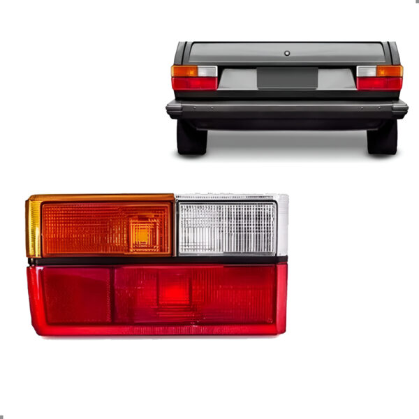 Lanterna Traseira Friso Preto Tricolor Para Gol 1980 A 1986 Lado Esquerdo