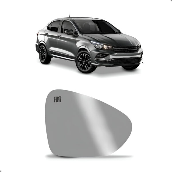 Lente De Retrovisor Para Cronos 2017 A 2025 Com Logo Lado Direito