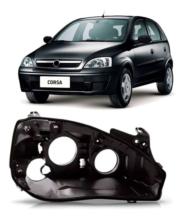 Carcaça Farol Para Corsa 2003 04 05 06 07 08 09 10 2011 Lado Direito