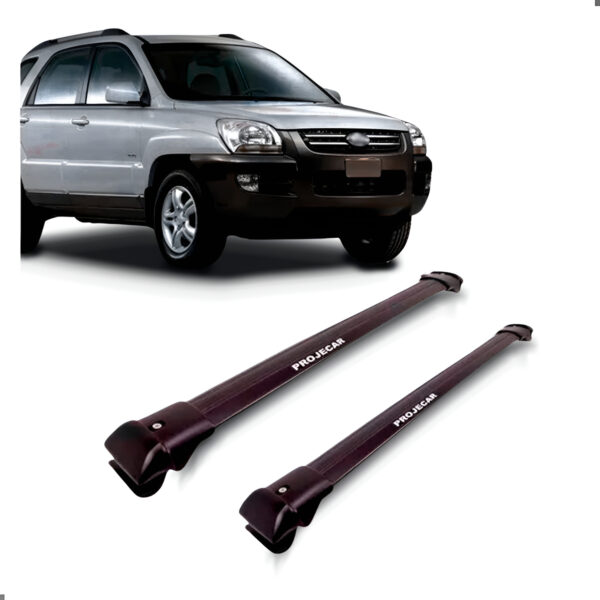 Travessa Do Rack Teto Para Kia Sportage 05 06 07 08 09 2010 Cor Preto