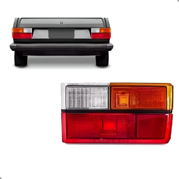 Lanterna Traseira Friso Preto Tricolor Para Gol 1980 A 1986 Lado Direito