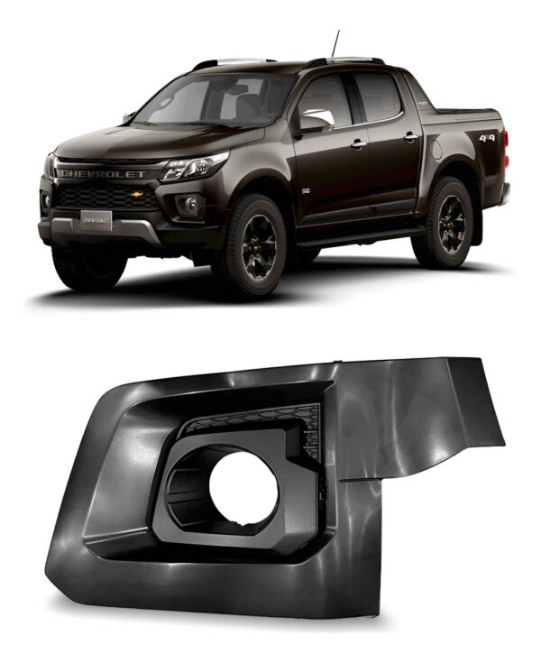 Moldura Milha Com Grade E Furo Para S10 2021 2022 2023 Lado Esquerdo