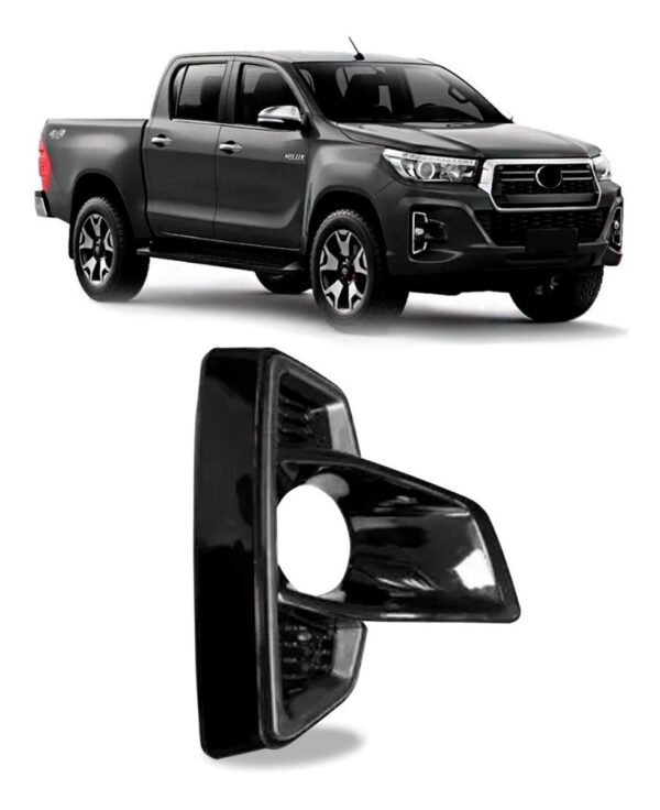 Moldura Milha C/ Furo Hilux Pick-up 2018 A 2020 Black Piano Lado Direito