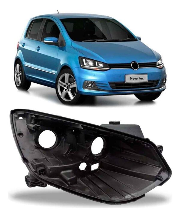 Carcaça Farol Para Vw Fox 2015 2016 2017 2018 2019 A 2022 Lado Direito