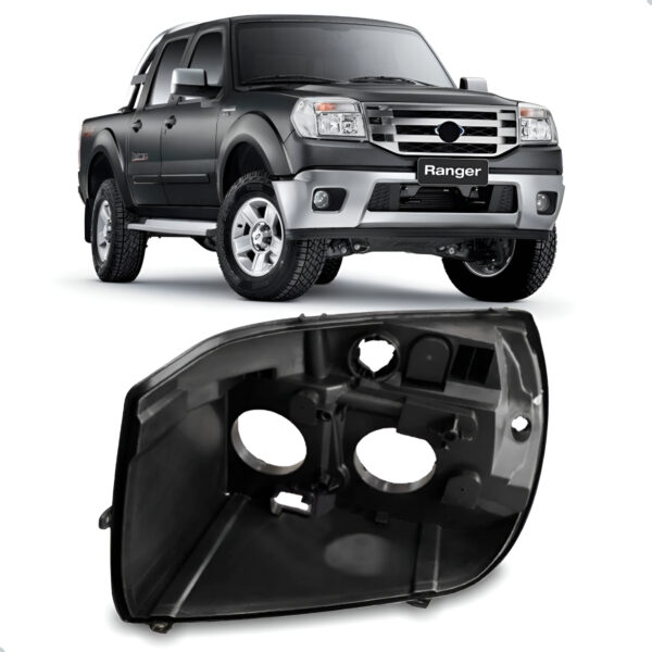 Carcaça Farol Para Ford Ranger 2010 2011 2012 Lado Direito